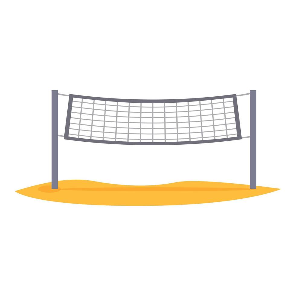 Beach volleyball net court icon cartoon vector. Playing area vector