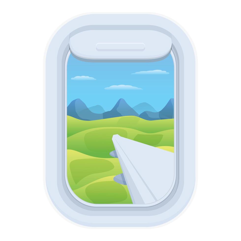 Tourism air view icon cartoon vector. Fly fun vector