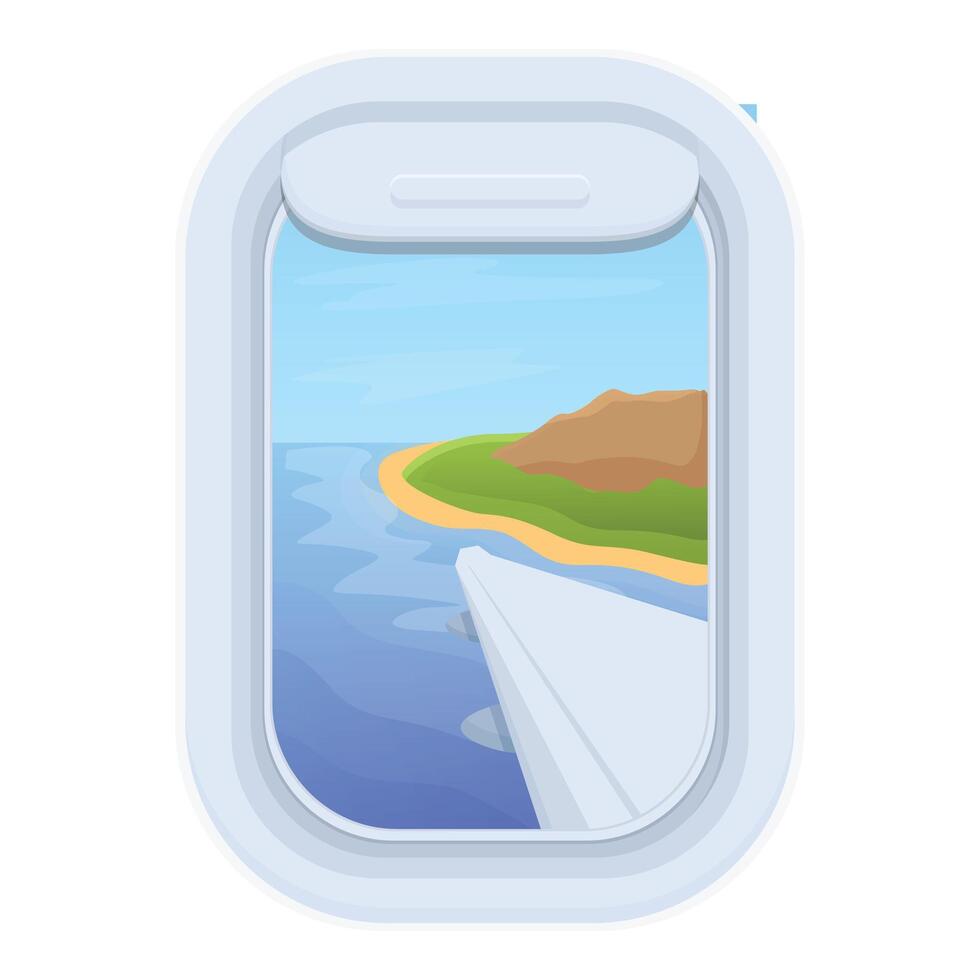 avión ventana ver icono dibujos animados vector. viaje viaje cielo vector