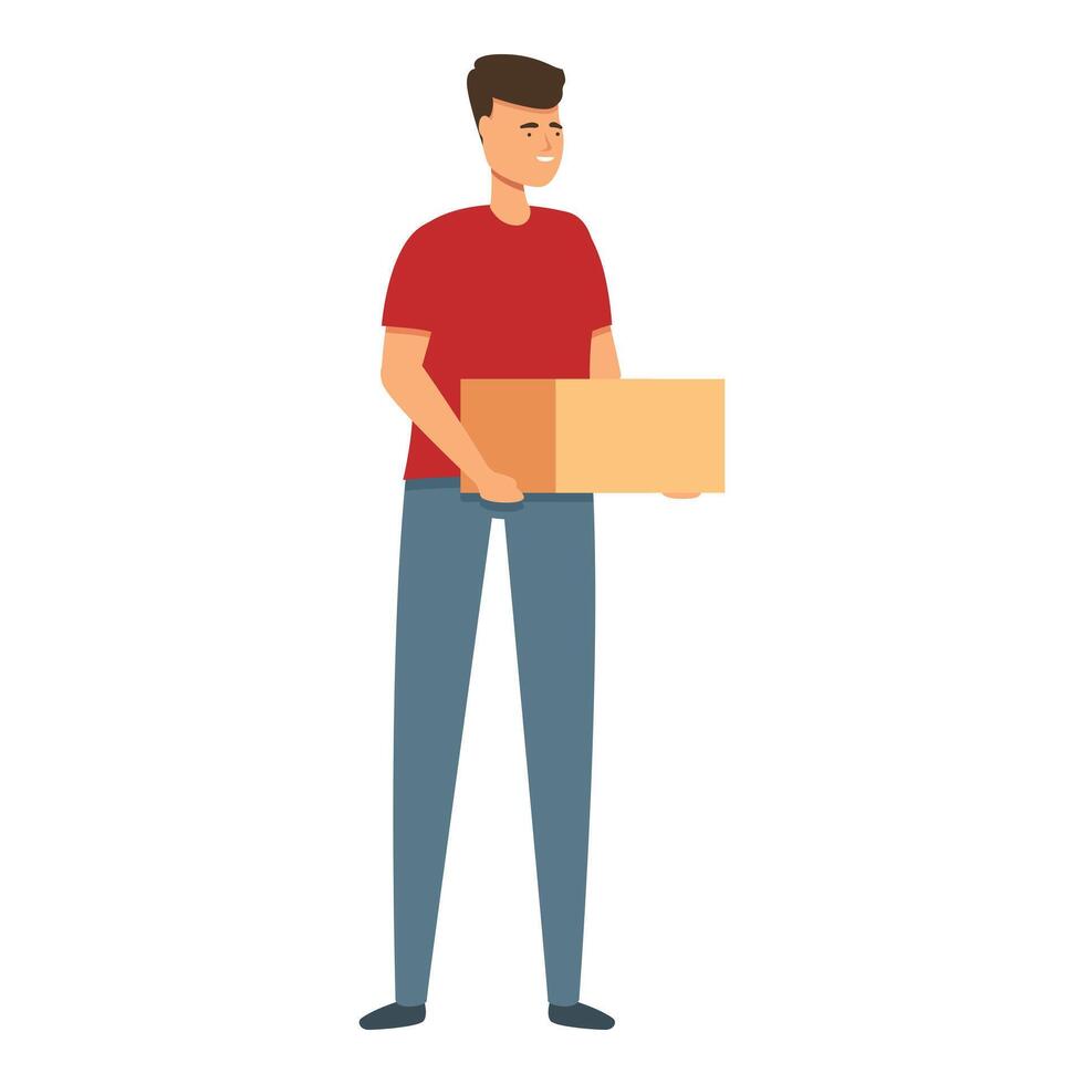 Post office worker icon cartoon vector. Cargo delivery vector