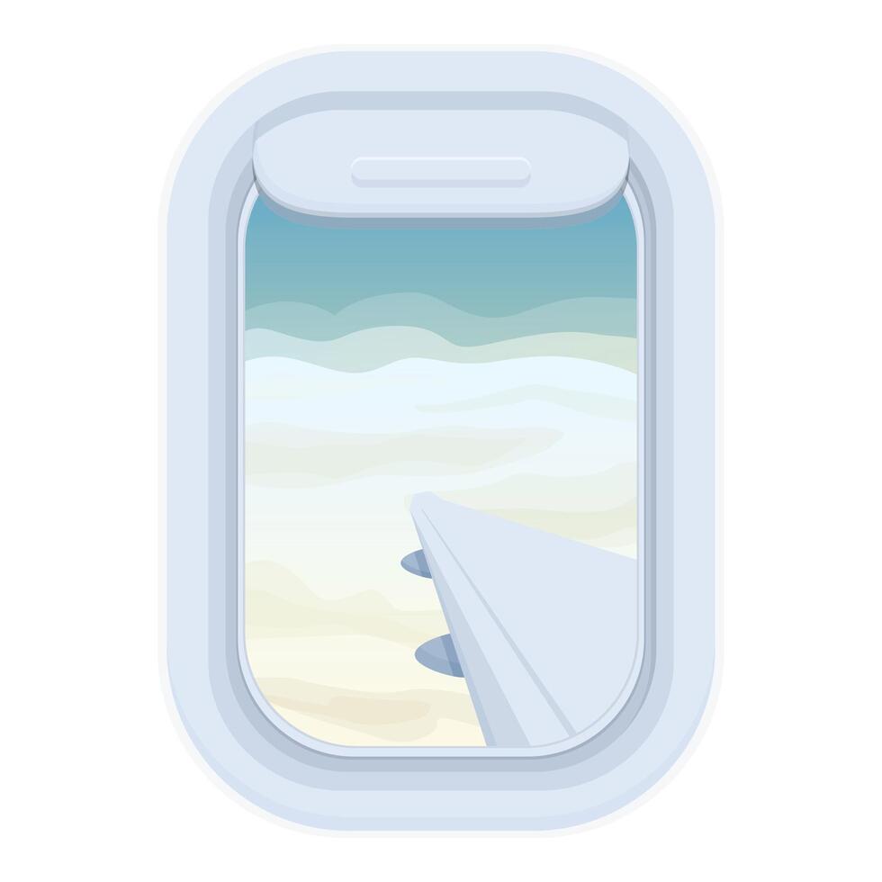 viaje avión ventana icono dibujos animados vector. ver descubrir vector