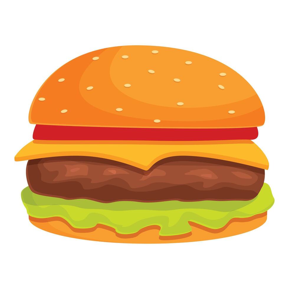 Hamburger food icon cartoon vector. Bun slice vector