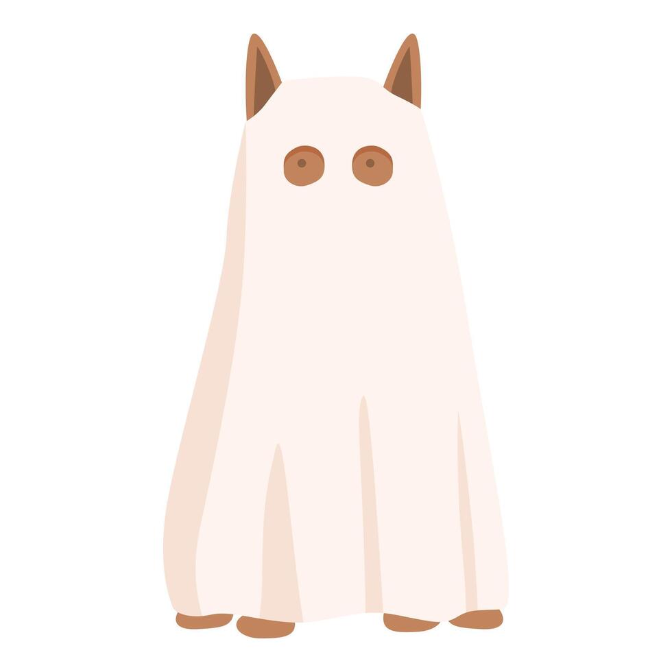 fantasma gato disfraz icono dibujos animados vector. fiesta mascota vector
