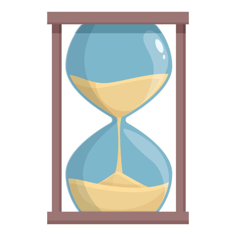 Sand hour clock icon cartoon vector. Dial image speed vector