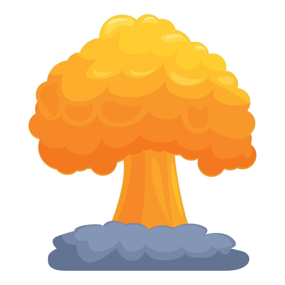 Nuclear weapon explosion icon cartoon vector. City war vector