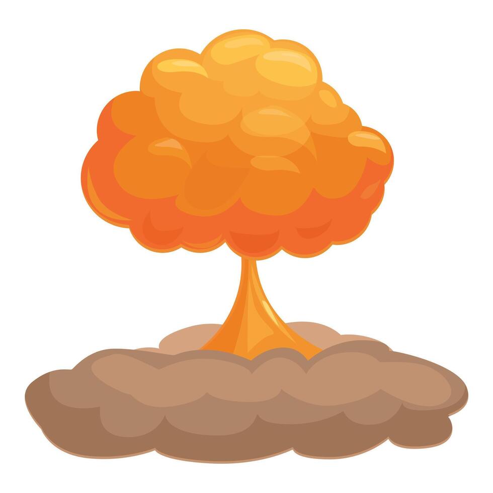 Combat nuclear explosion icon cartoon vector. Battle bomb vector