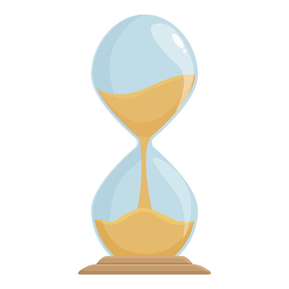 pequeño reloj de arena icono dibujos animados vector. fecha límite hora vector