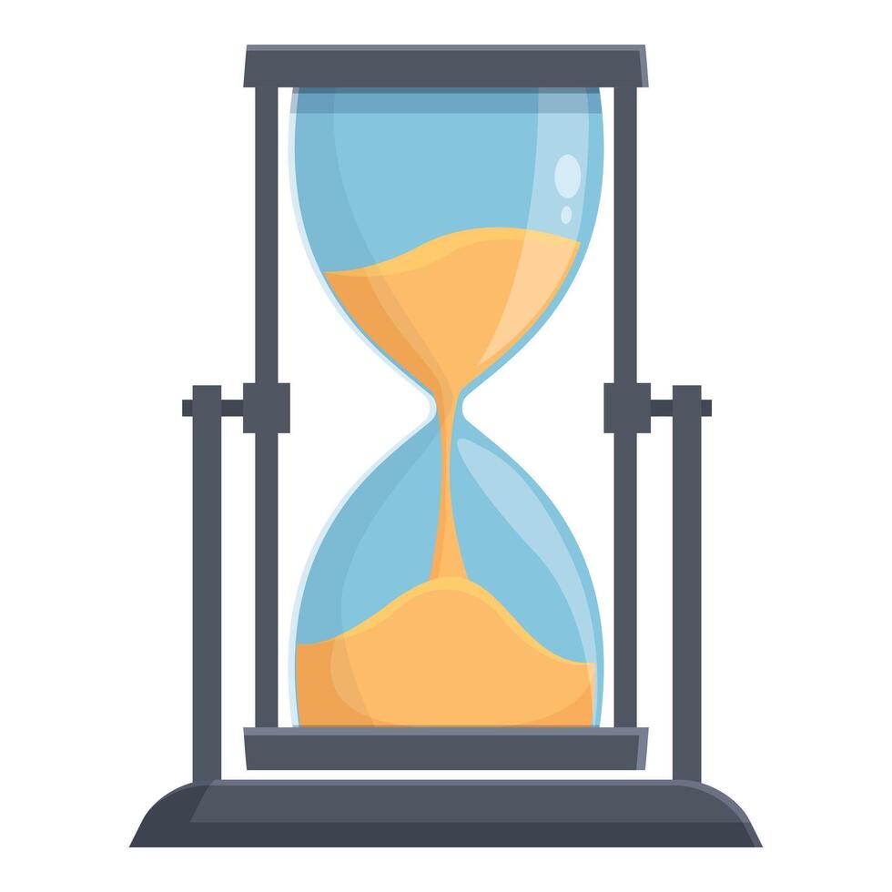 Sand clock game icon cartoon vector. Second digital vector