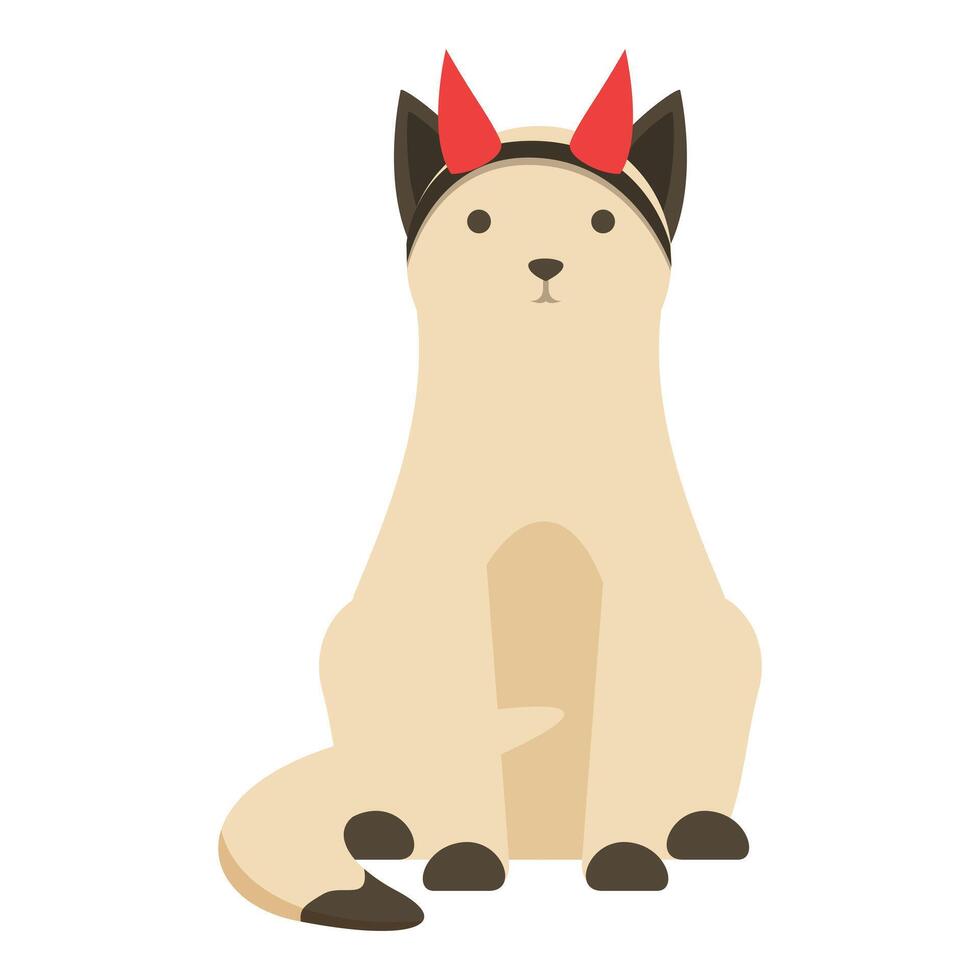 Cat devil icon cartoon vector. Cute animal vector
