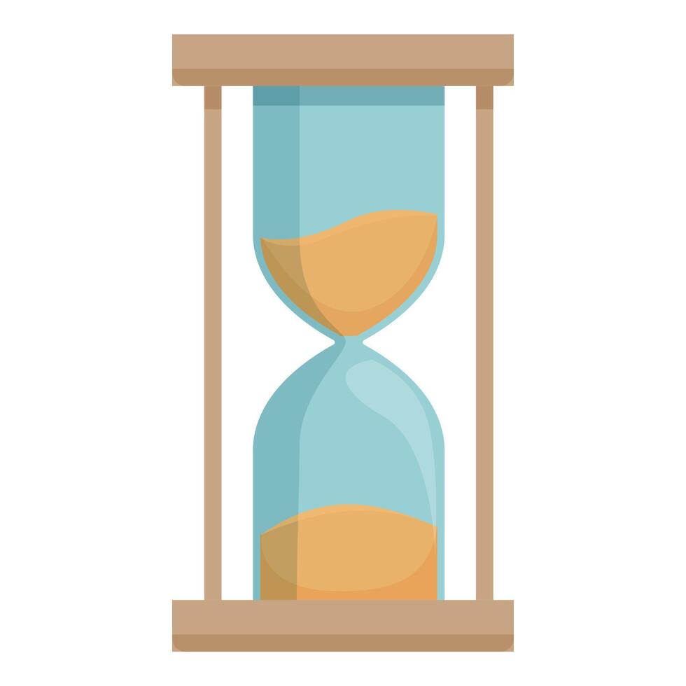 Sand clock icon cartoon vector. Time game vector