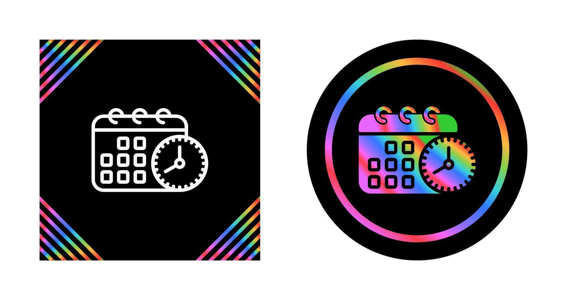 Calendar with clock Vector Icon