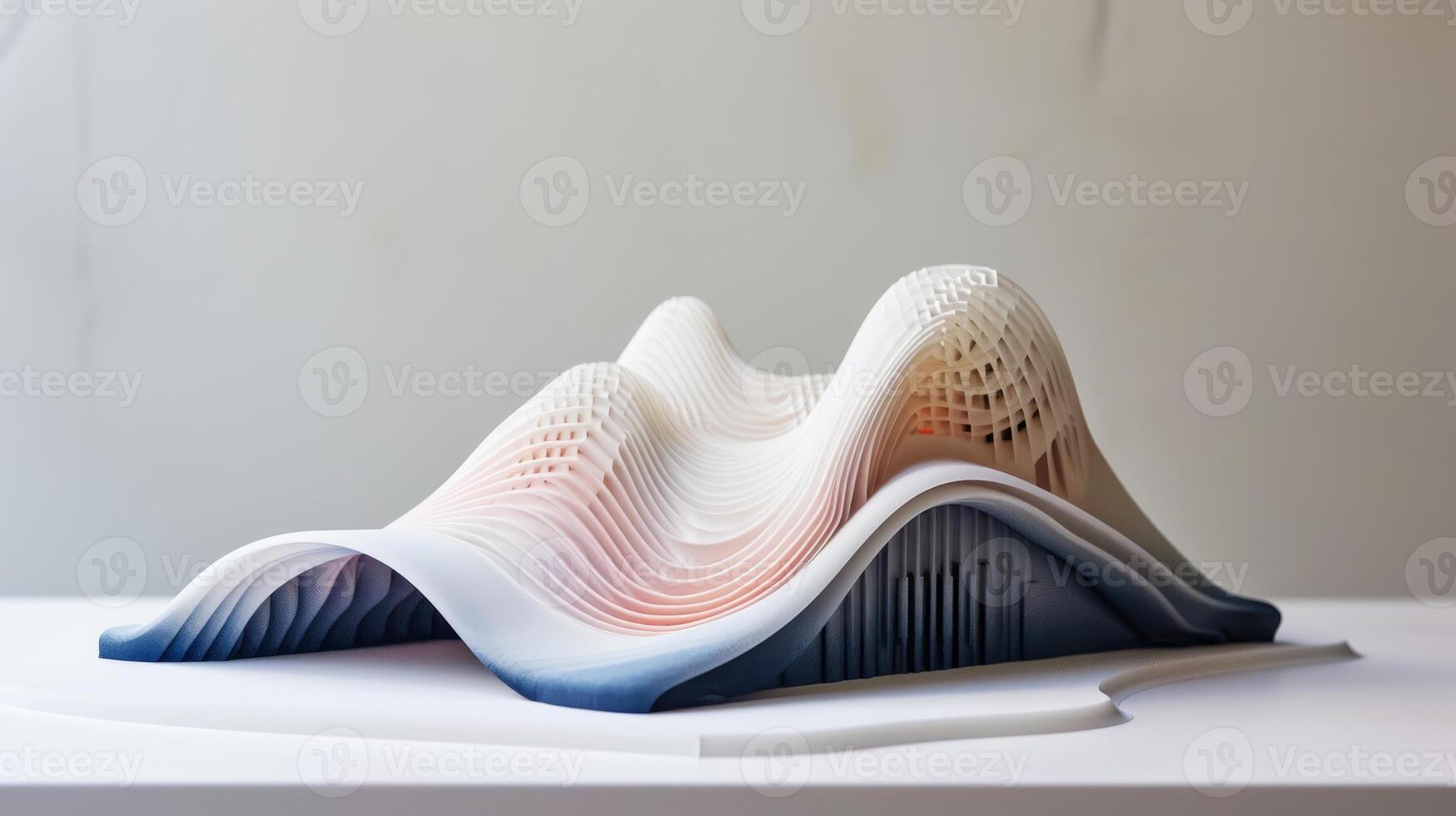 AI generated Elegant Sculpture of Wavy Book Pages on White Background photo