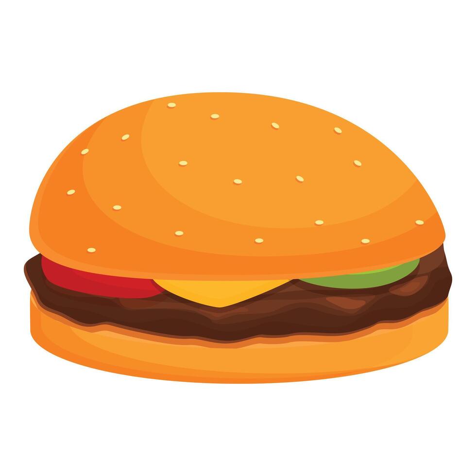 Bread burger icon cartoon vector. Fast food vector