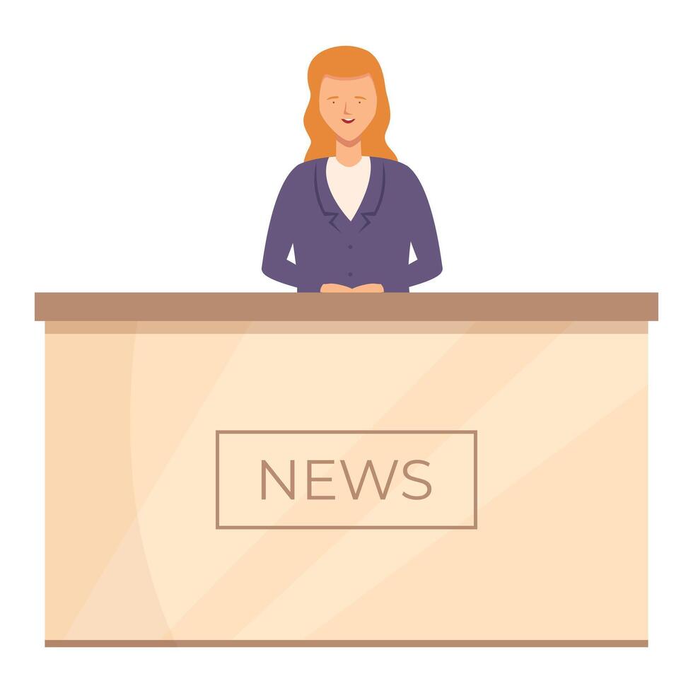 News studio host icon cartoon vector. Media digital vector