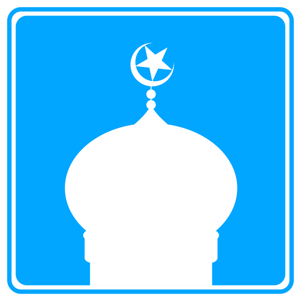 Mosque Sign Silhouette, Flat Style, can use for Icon, Symbol, Apps, Website, Pictogram, Art Illustration, Logo Gram, or Graphic Design Element. Format PNG