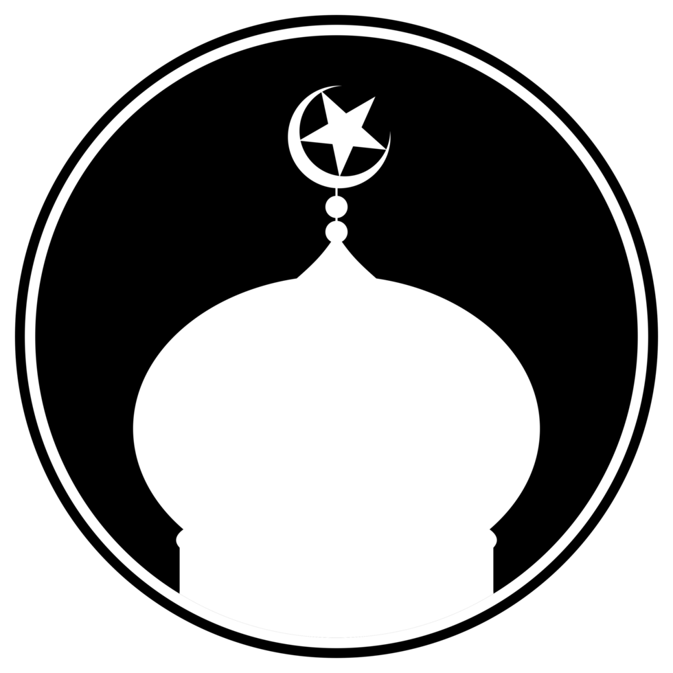 Mosque Sign Silhouette, Flat Style, can use for Icon, Symbol, Apps, Website, Pictogram, Art Illustration, Logo Gram, or Graphic Design Element. Format PNG