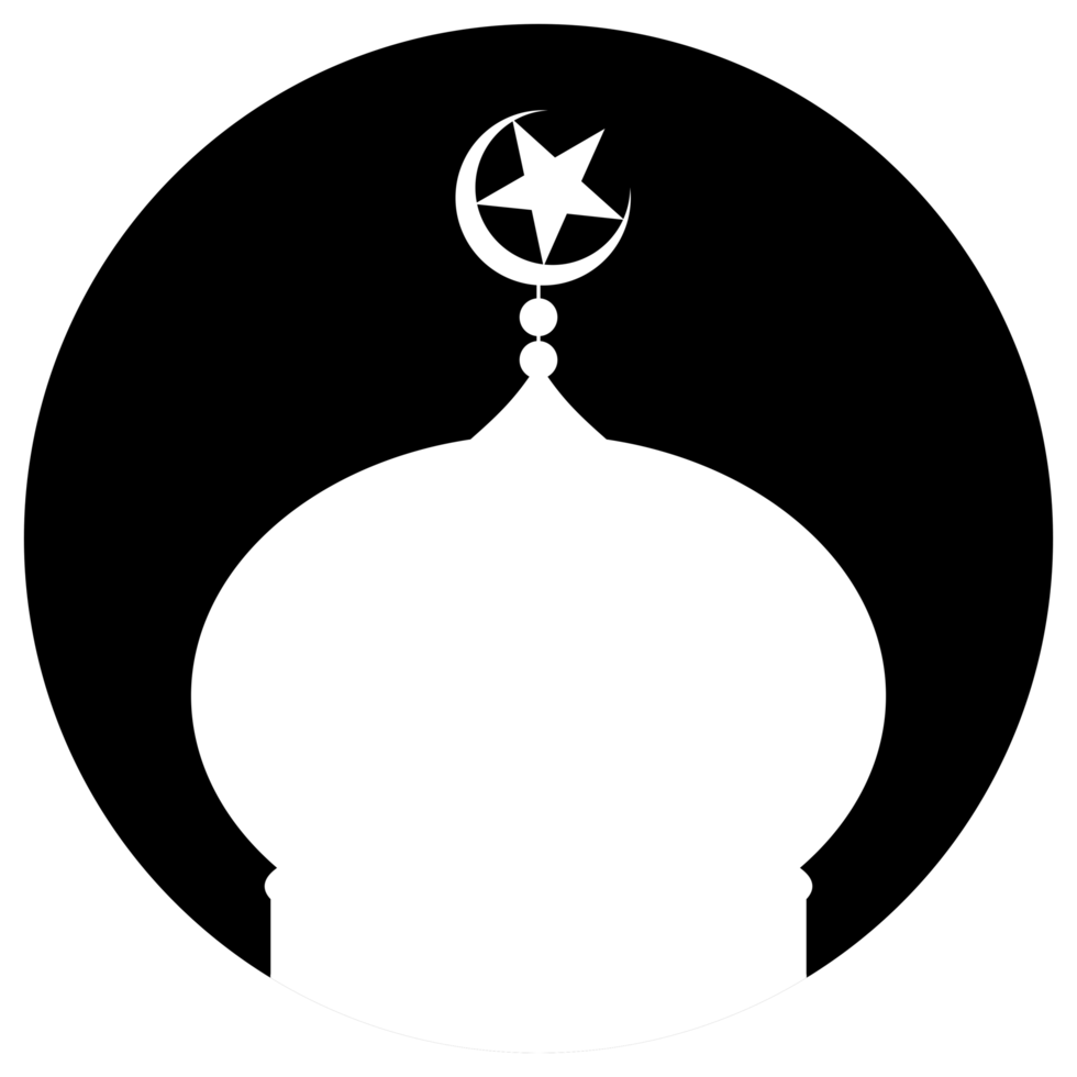 Mosque Sign Silhouette, Flat Style, can use for Icon, Symbol, Apps, Website, Pictogram, Art Illustration, Logo Gram, or Graphic Design Element. Format PNG