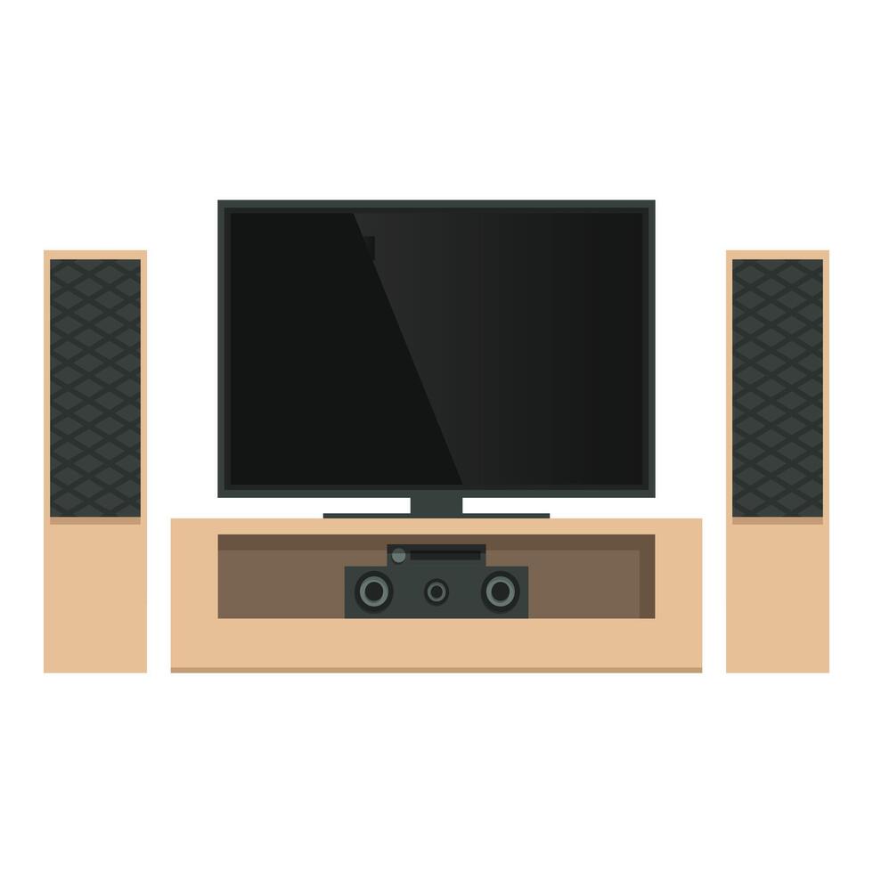 Tv home theater icon cartoon vector. Player room vector