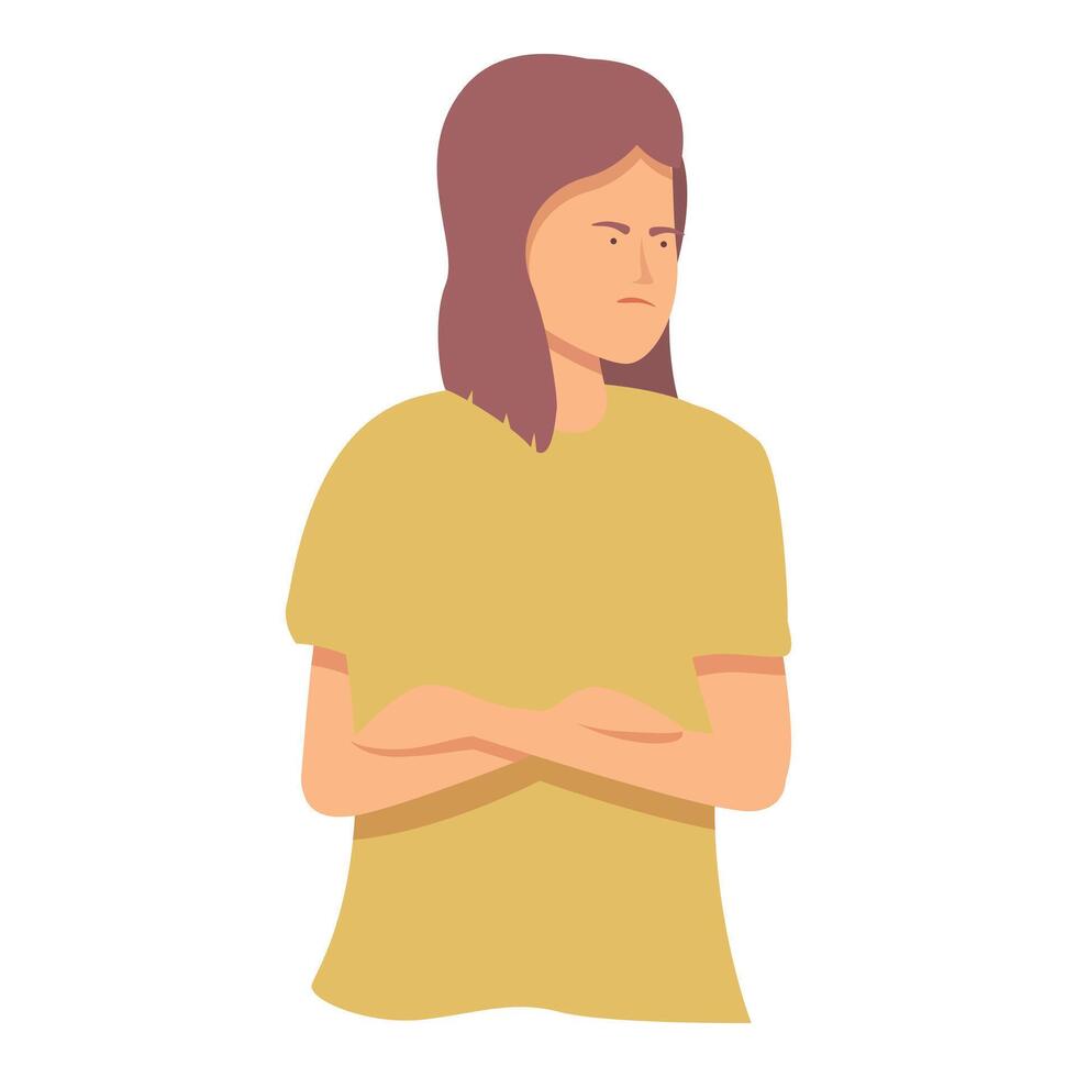 Sad woman violence icon cartoon vector. Meeting talk vector