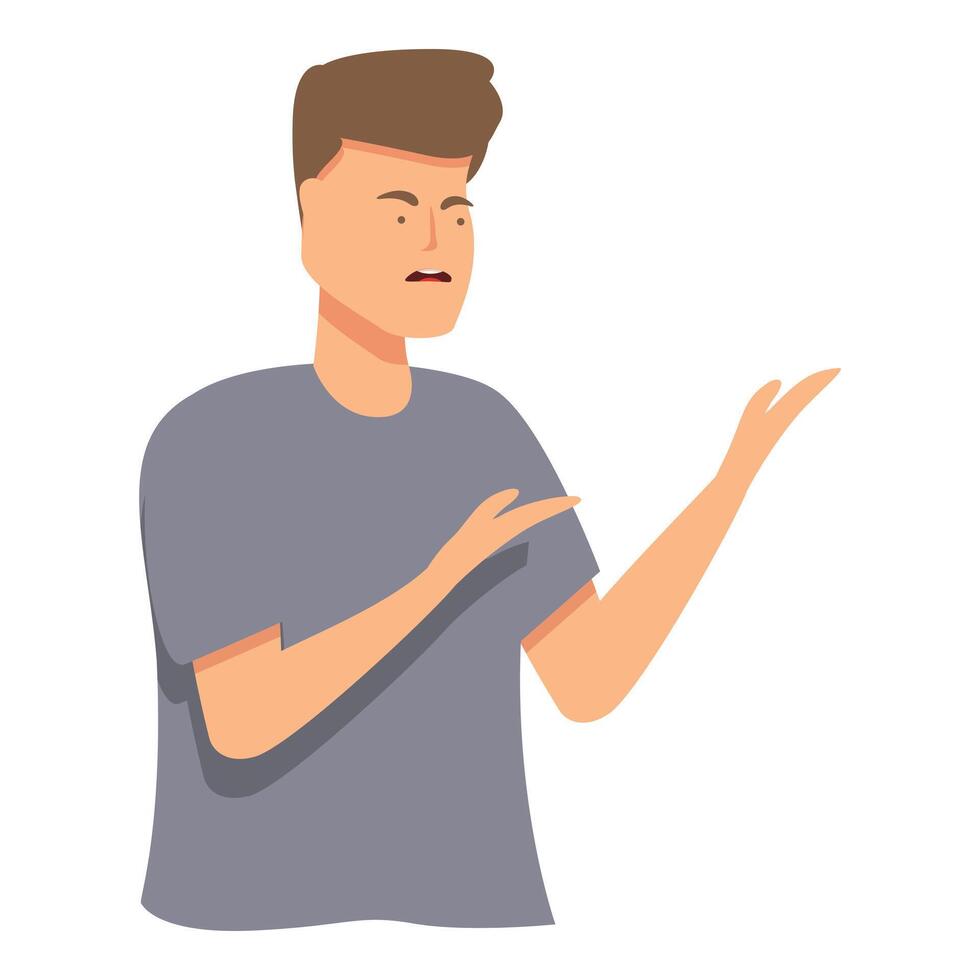 Irate problem icon cartoon vector. Angry argument vector