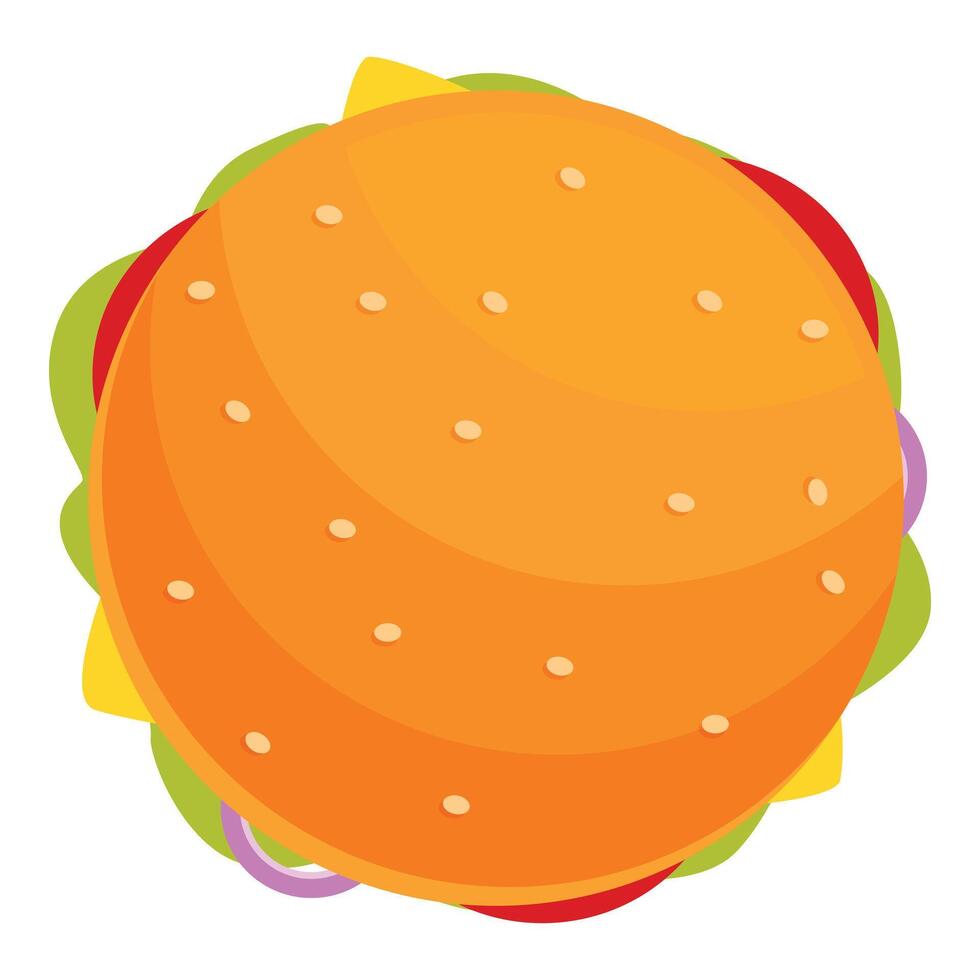 Fresh burger food icon cartoon vector. Fast meal vector