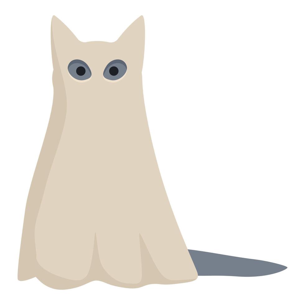 Ghost pet party icon cartoon vector. Cute kitty vector