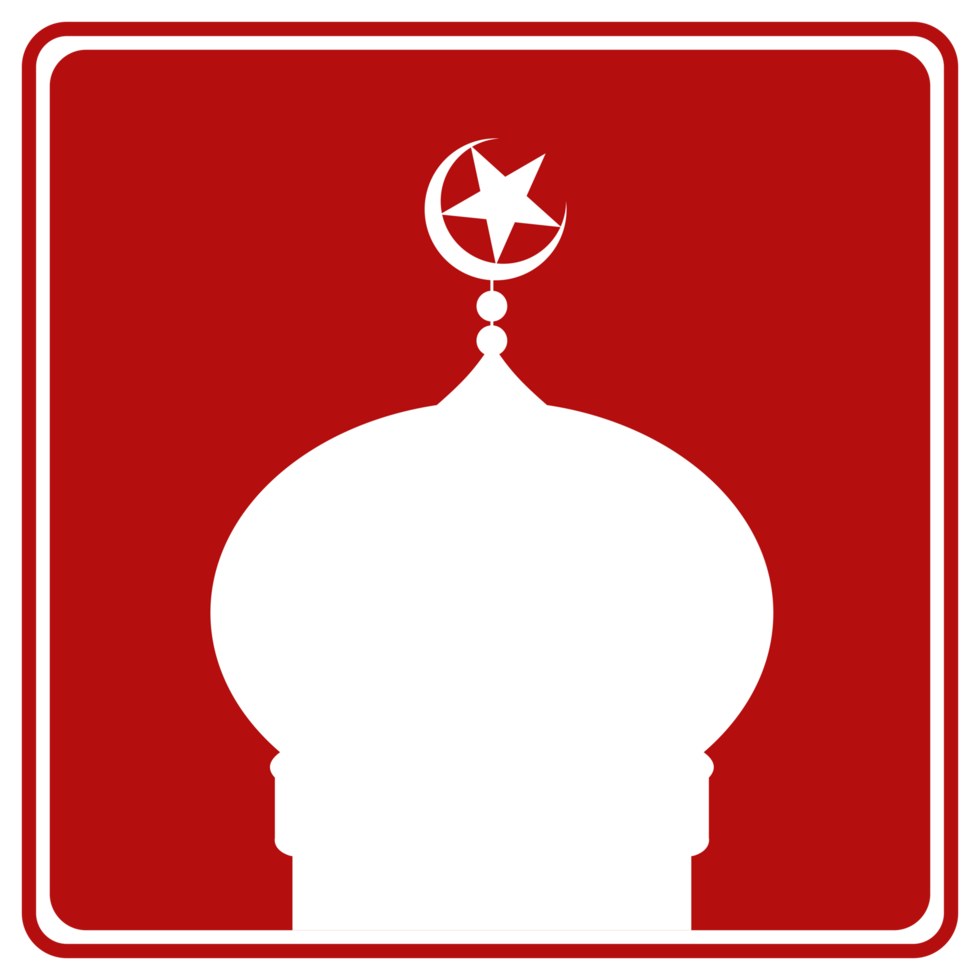 Mosque Sign Silhouette, Flat Style, can use for Icon, Symbol, Apps, Website, Pictogram, Art Illustration, Logo Gram, or Graphic Design Element. Format PNG