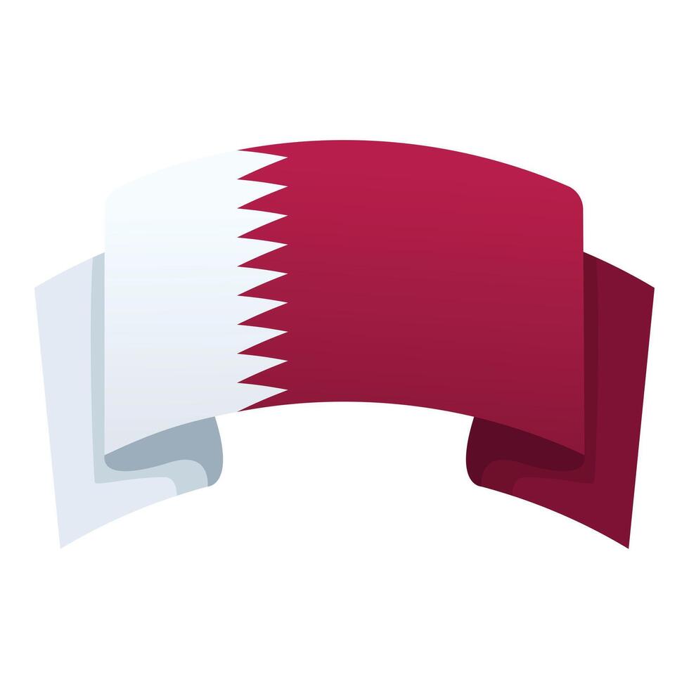 Katar bandera emblema icono dibujos animados vector. nación turismo vector