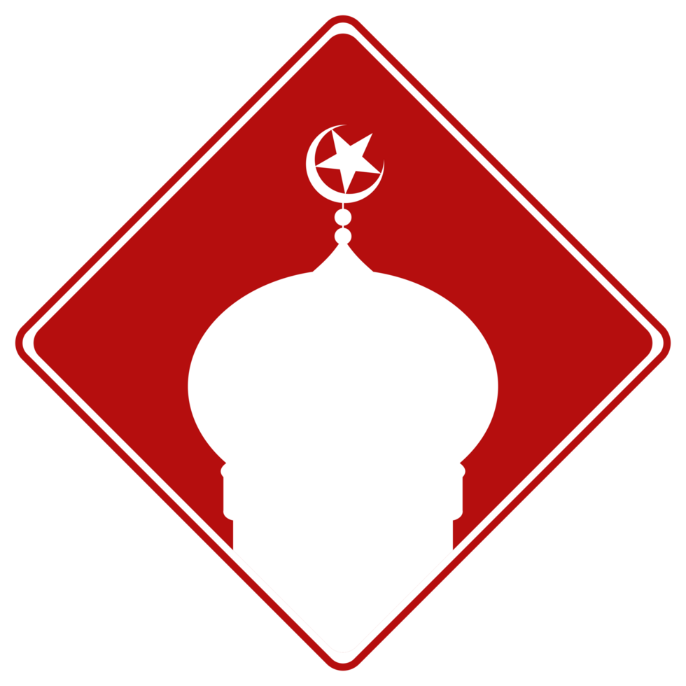 Mosque Sign Silhouette, Flat Style, can use for Icon, Symbol, Apps, Website, Pictogram, Art Illustration, Logo Gram, or Graphic Design Element. Format PNG