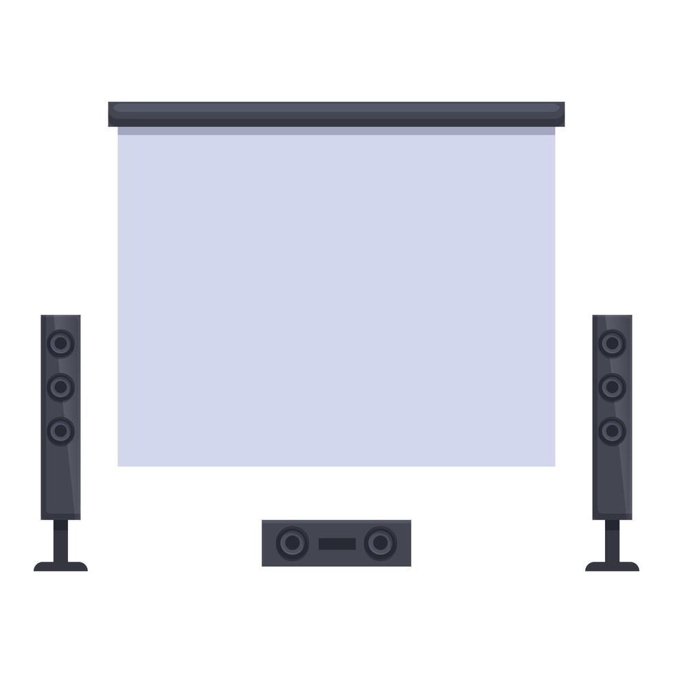 White board home theater icon cartoon vector. Digital display vector
