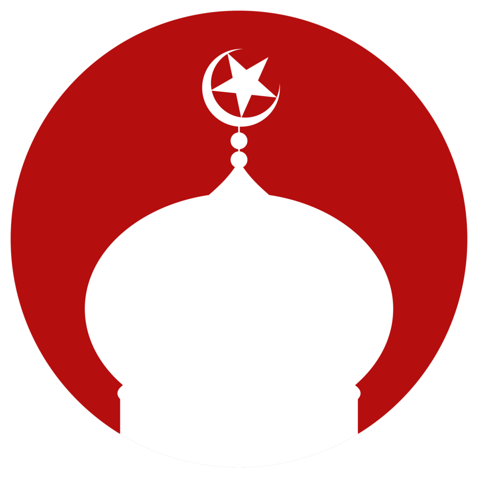 Mosque Sign Silhouette, Flat Style, can use for Icon, Symbol, Apps, Website, Pictogram, Art Illustration, Logo Gram, or Graphic Design Element. Format PNG