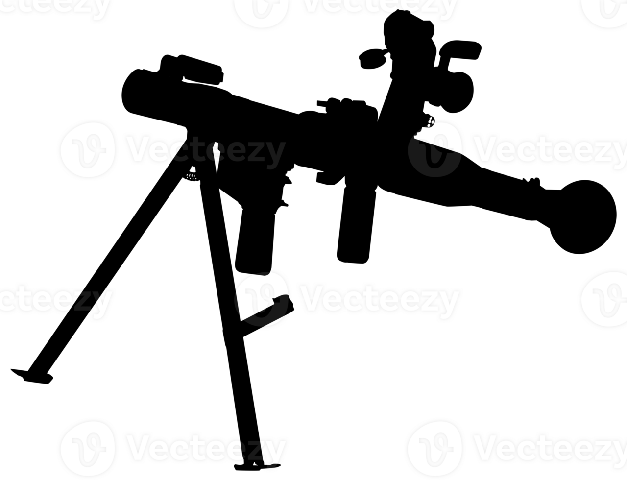 silhueta do a bazuca ou foguete lançador arma, Além disso conhecido Como foguete impulsionado Grenade ou RPG, plano estilo, pode usar para arte ilustração, pictograma, local na rede Internet, infográfico ou gráfico Projeto elemento png