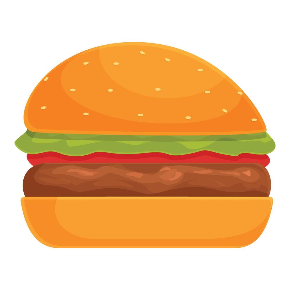 Slice meat burger icon cartoon vector. Fast food vector