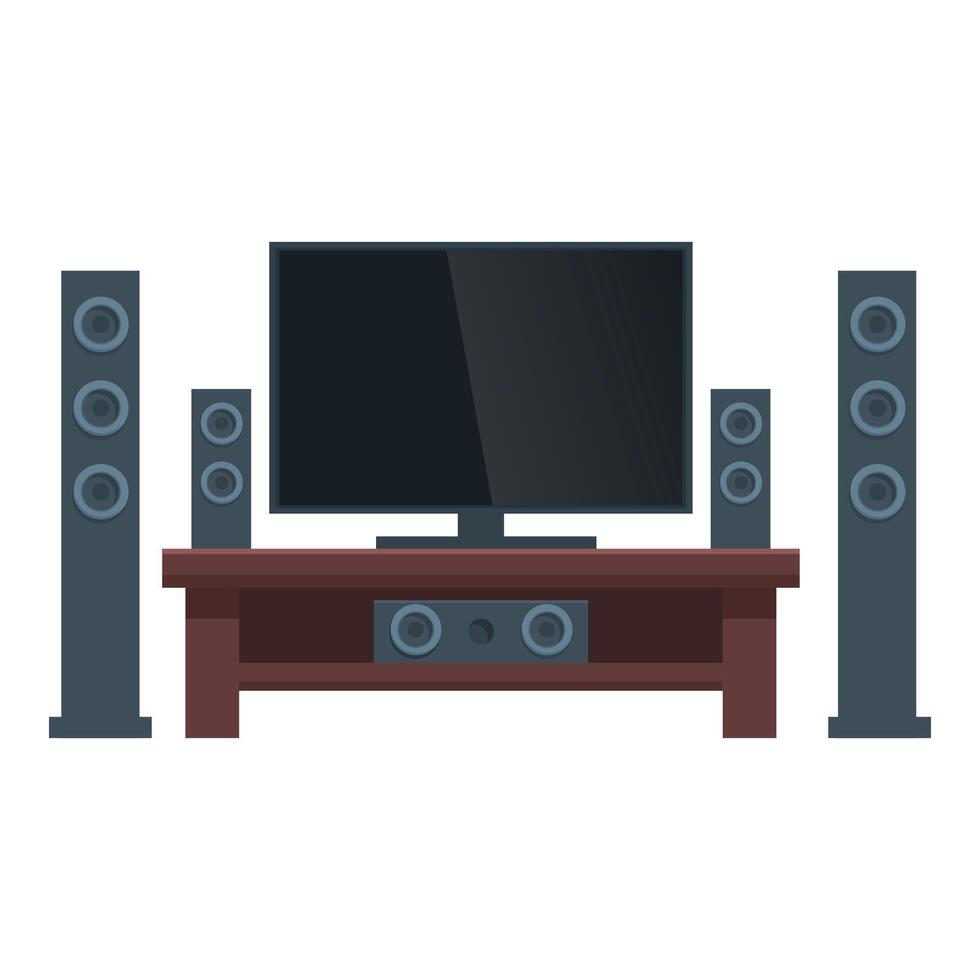 Watch home theater icon cartoon vector. Room family vector