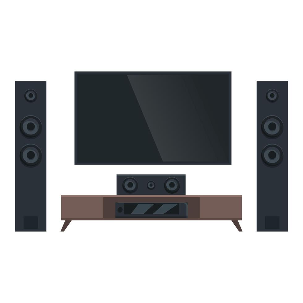 Family home theater icon cartoon vector. Audio cd center vector