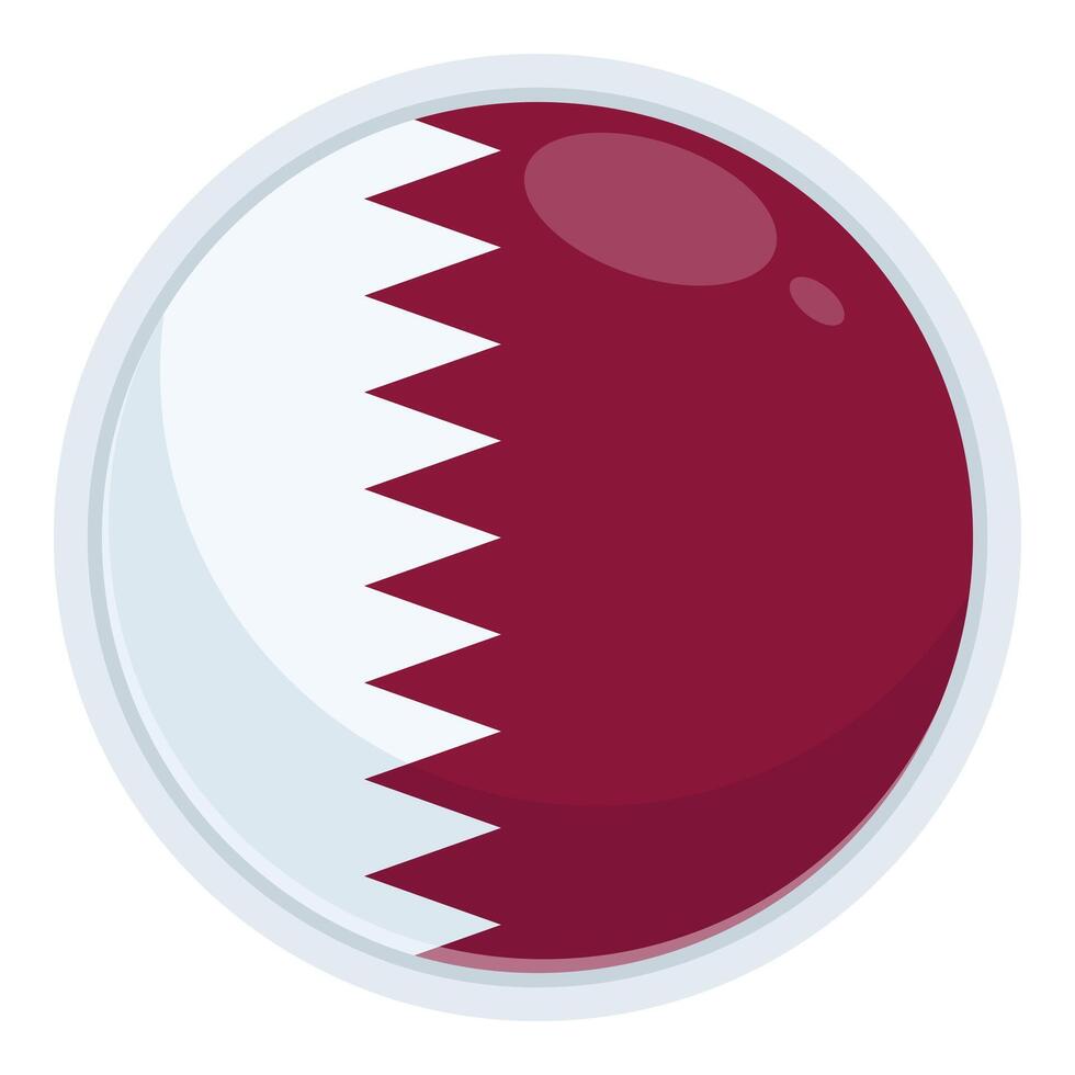 Circle Qatar flag icon cartoon vector. Game sport visitor vector