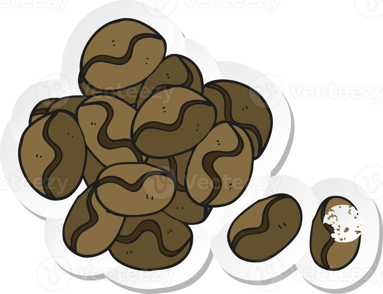 retro distressed sticker of a cartoon coffee beans png
