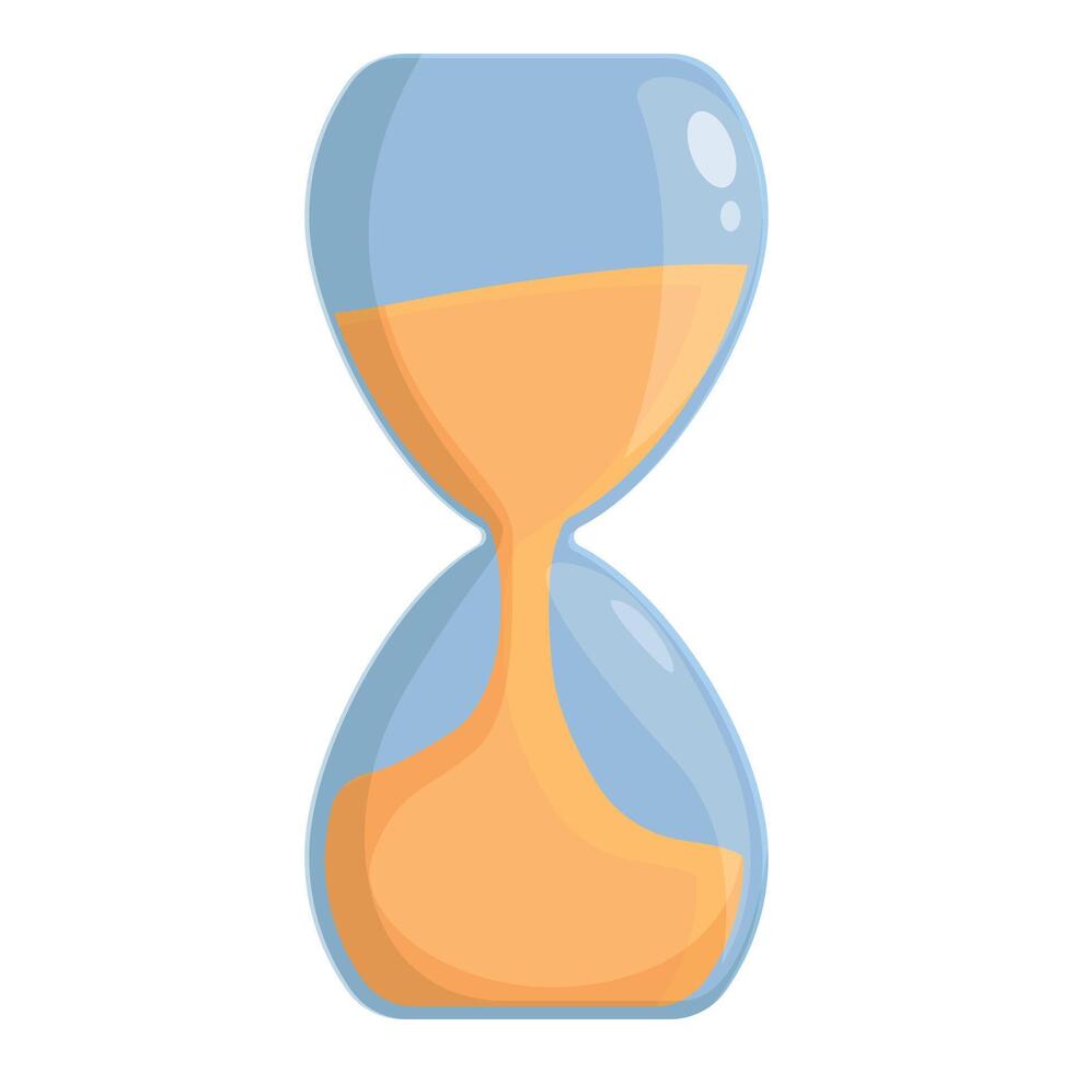 Sand clock glass icon cartoon vector. Sandglass timer vector