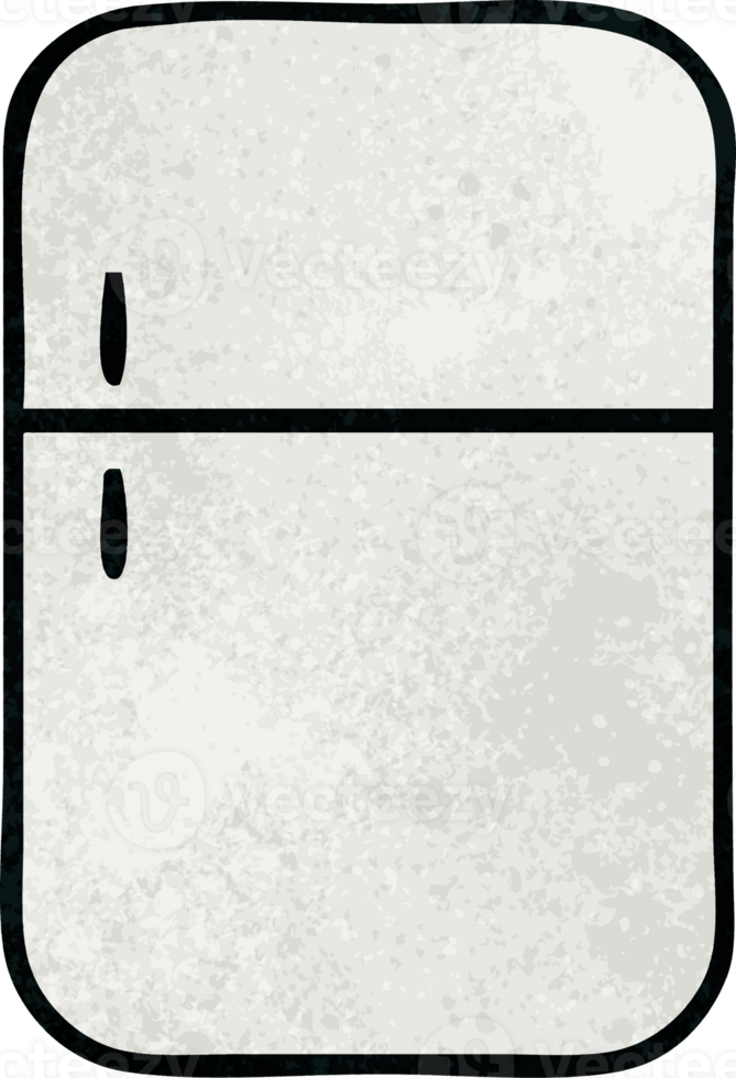retro grunge texture cartoon fridge prozer png