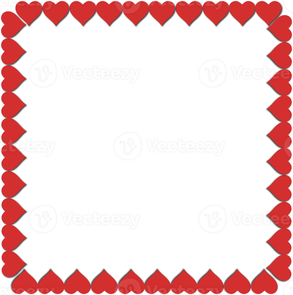 3D Red heart Frame for Valentine's Day, Mother's Day, Wedding Day. png