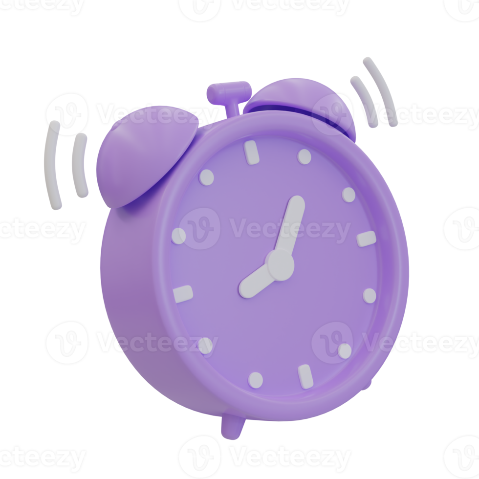 3D rendering vintage alarm clock. Minimal creative concept. png