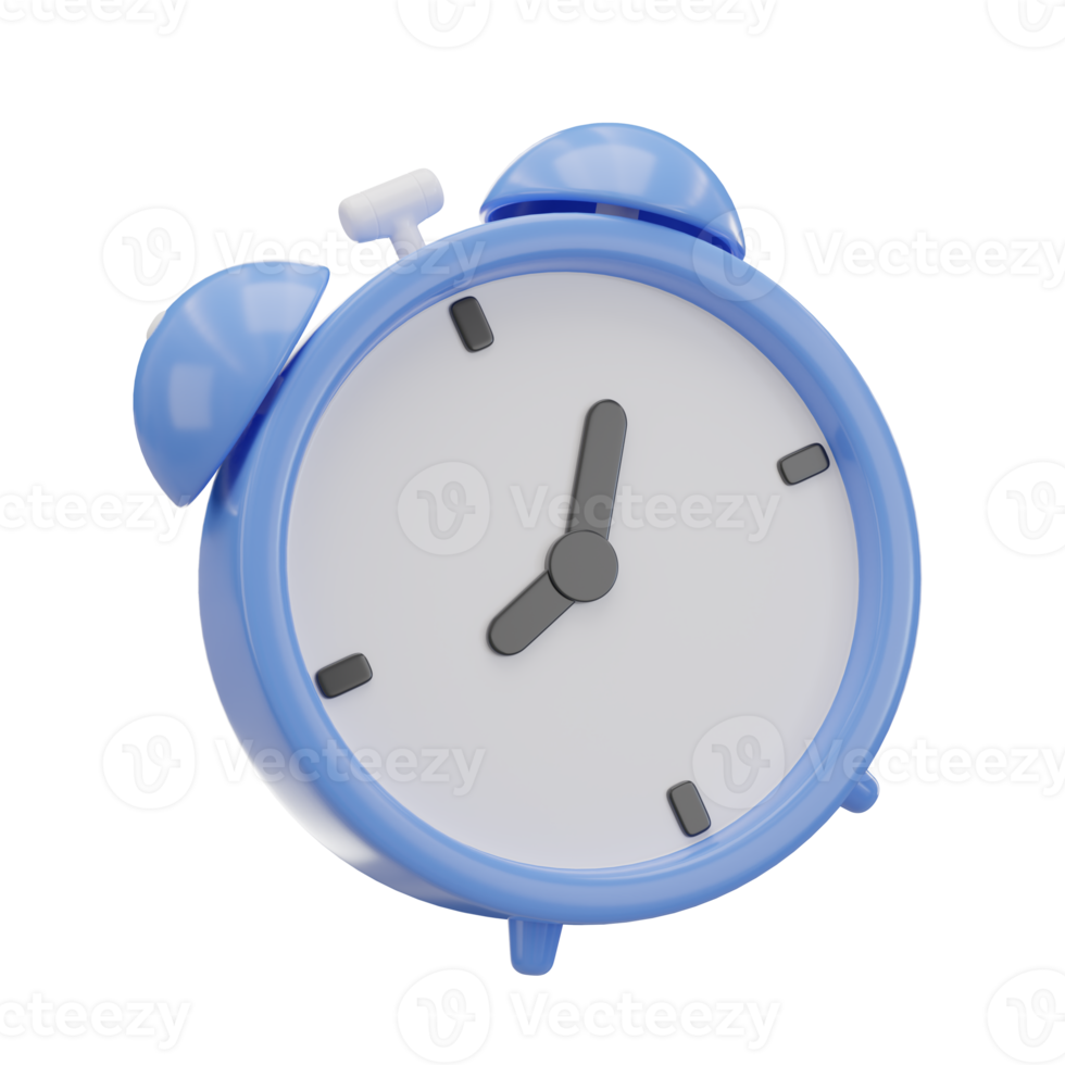 3D rendering vintage alarm clock. Minimal creative concept. png