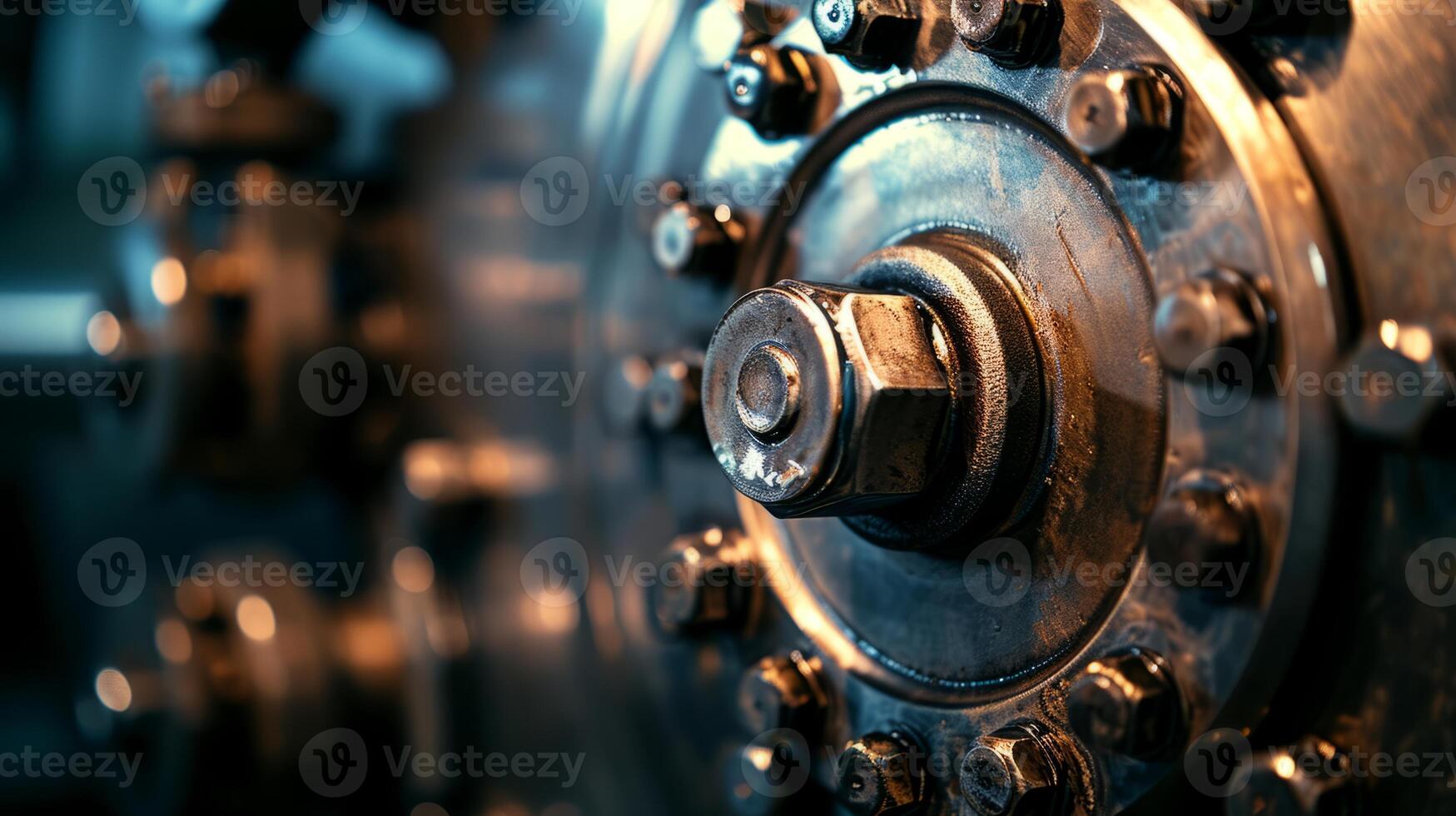 AI generated Close-up of Industrial Machinery in Factory photo