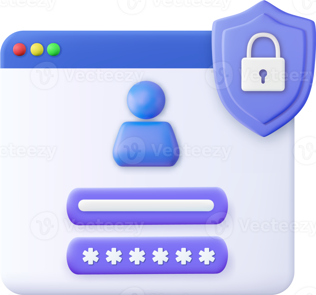 3d user Login form page. png
