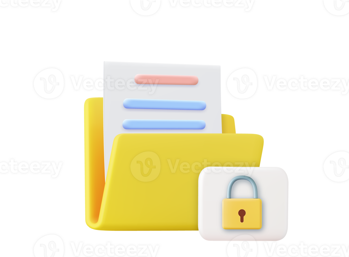 3D Folder with Lock. png