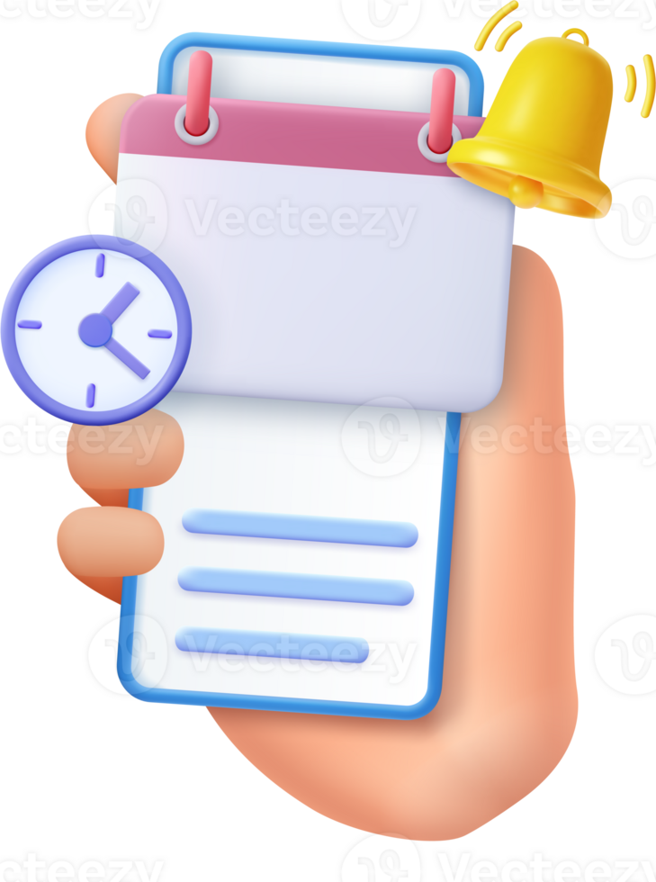 3D reminder in calendar on mobile phone. png