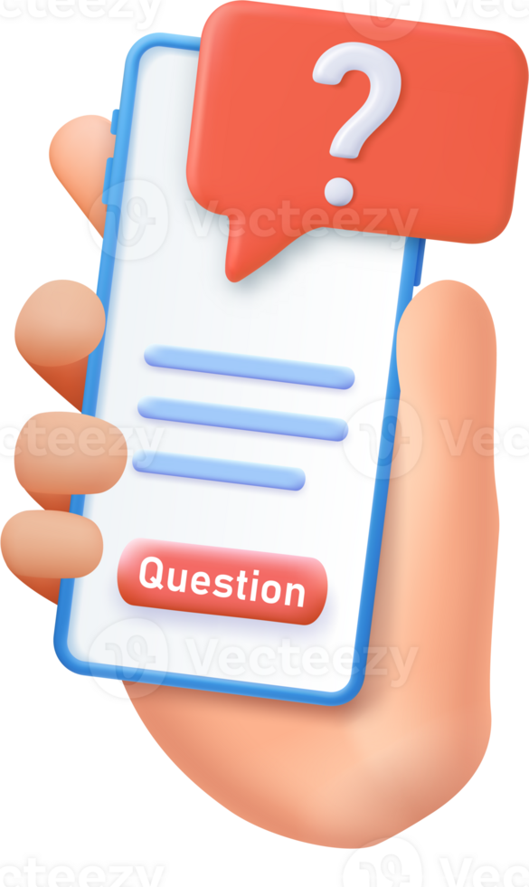 3d written questions with a choice of answers, png