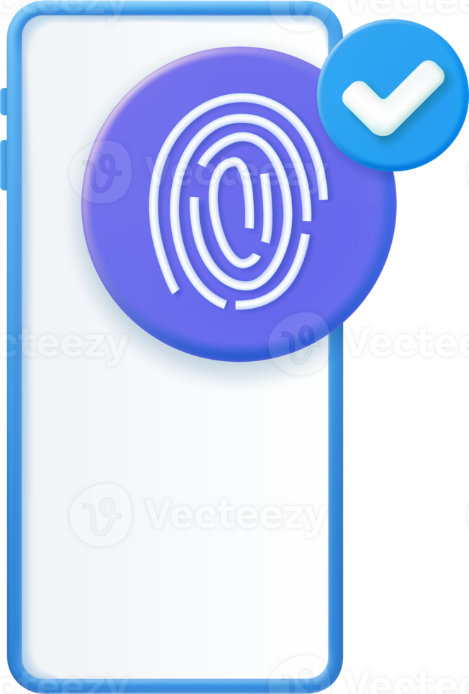 Electronic fingerprint on pass scanning mobile phone png