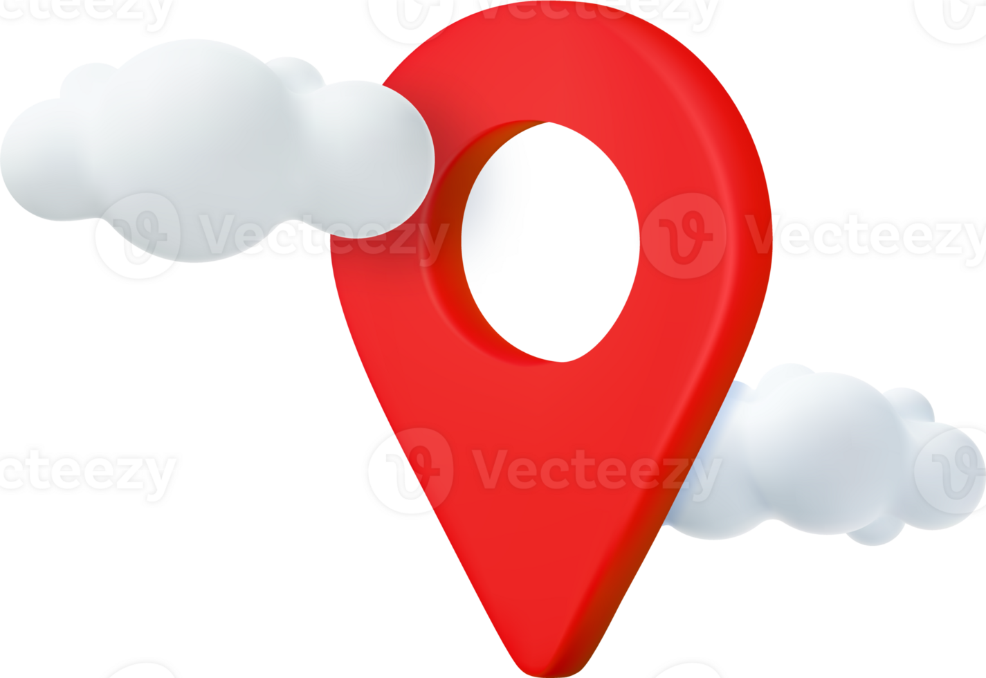 3D map location point marker of map or navigation pin icon sign png