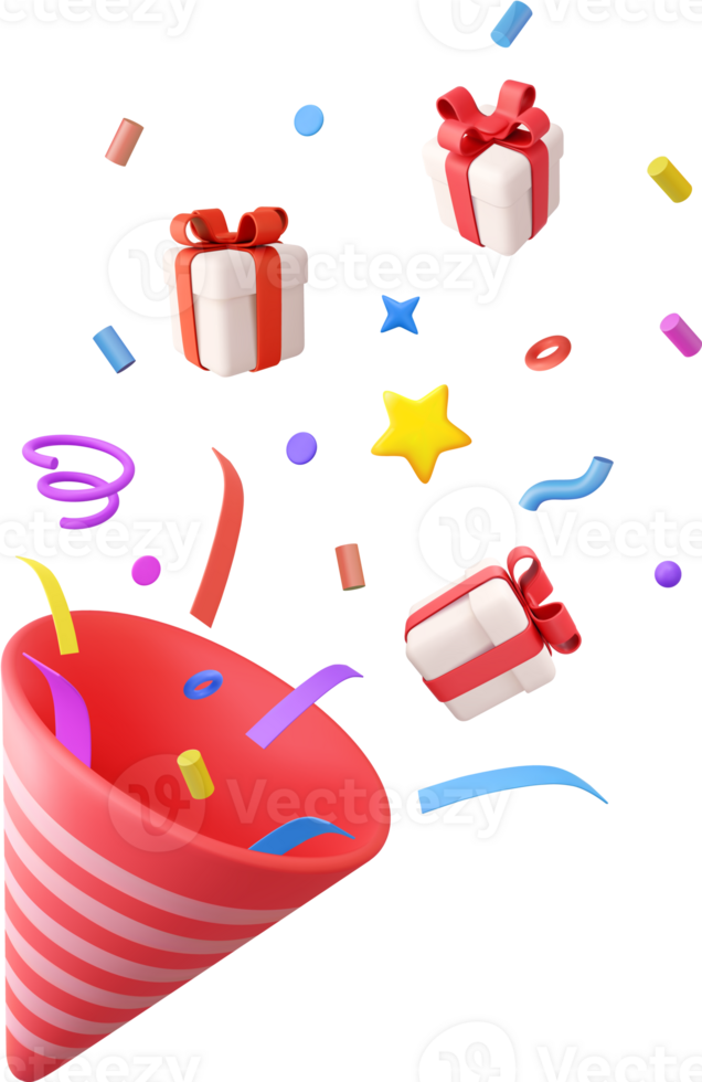 3D Party popper png